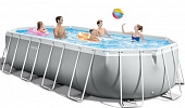 Каркасный бассейн Intex Prism Frame Oval 610 х 305 x 122 см + фильтр-насос, лестница, тент, подстилка